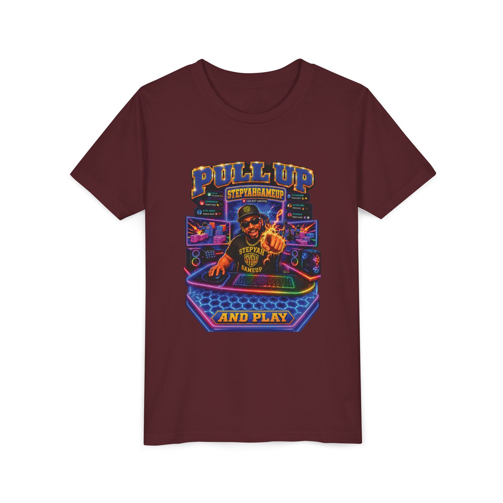 StepYahGameUp — Pull Up and Play | Youth Tee