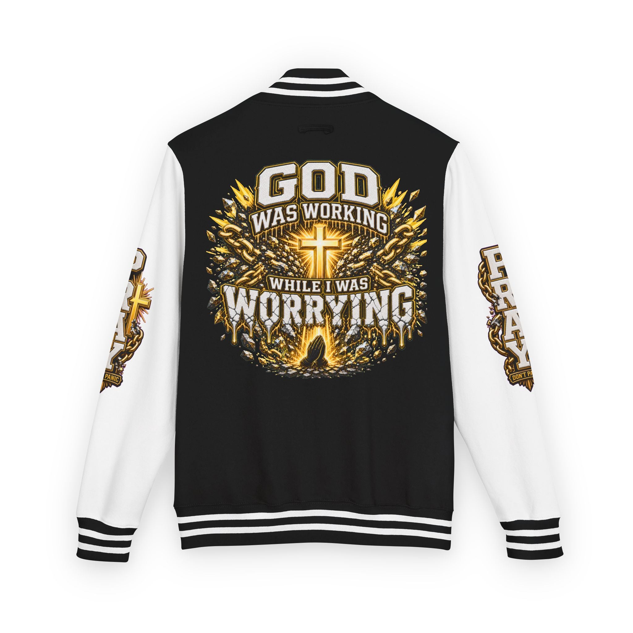 Walk By Faith Unisex Letterman ✝️ — God Was Working While I Was Worrying