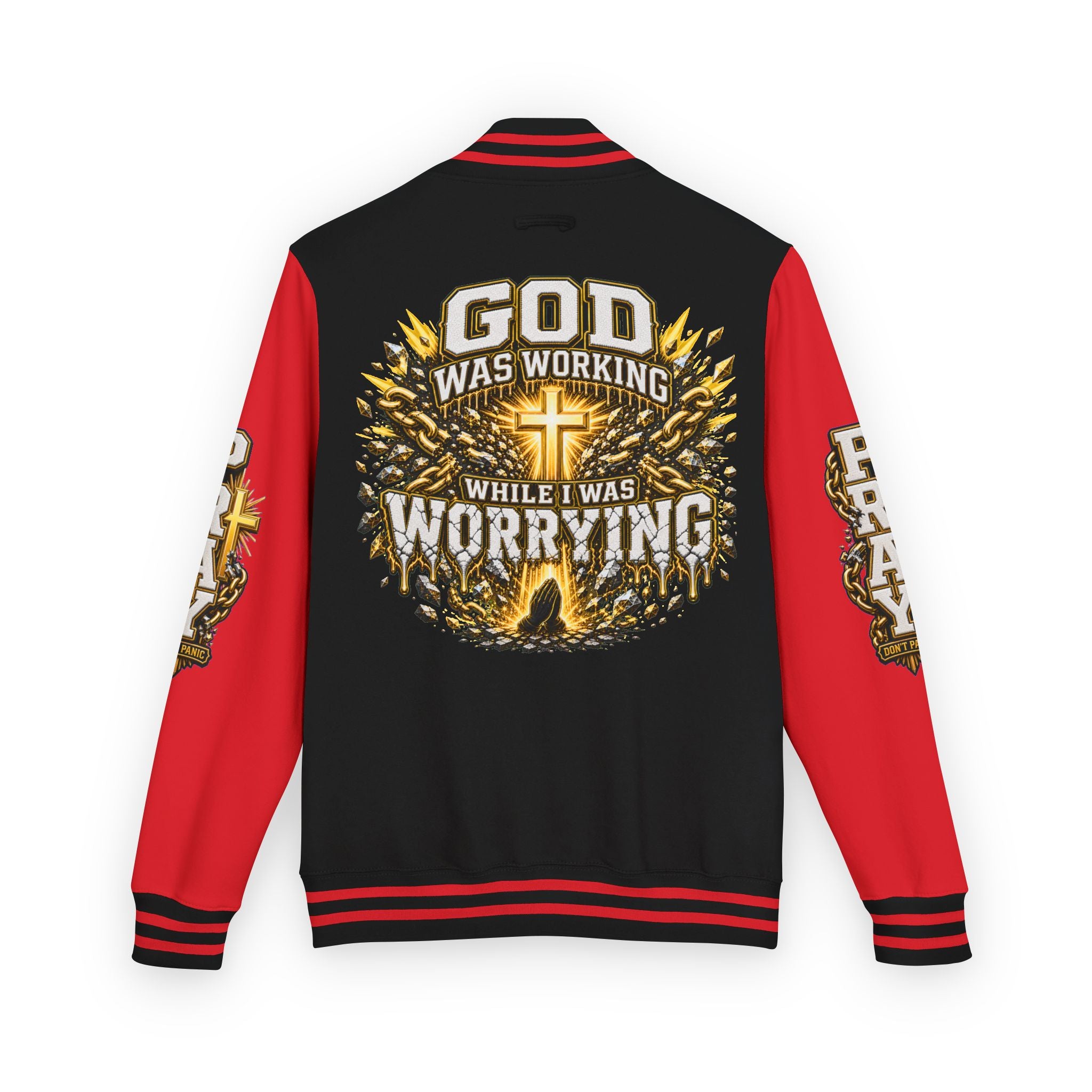 Walk By Faith Unisex Letterman ✝️ — God Was Working While I Was Worrying