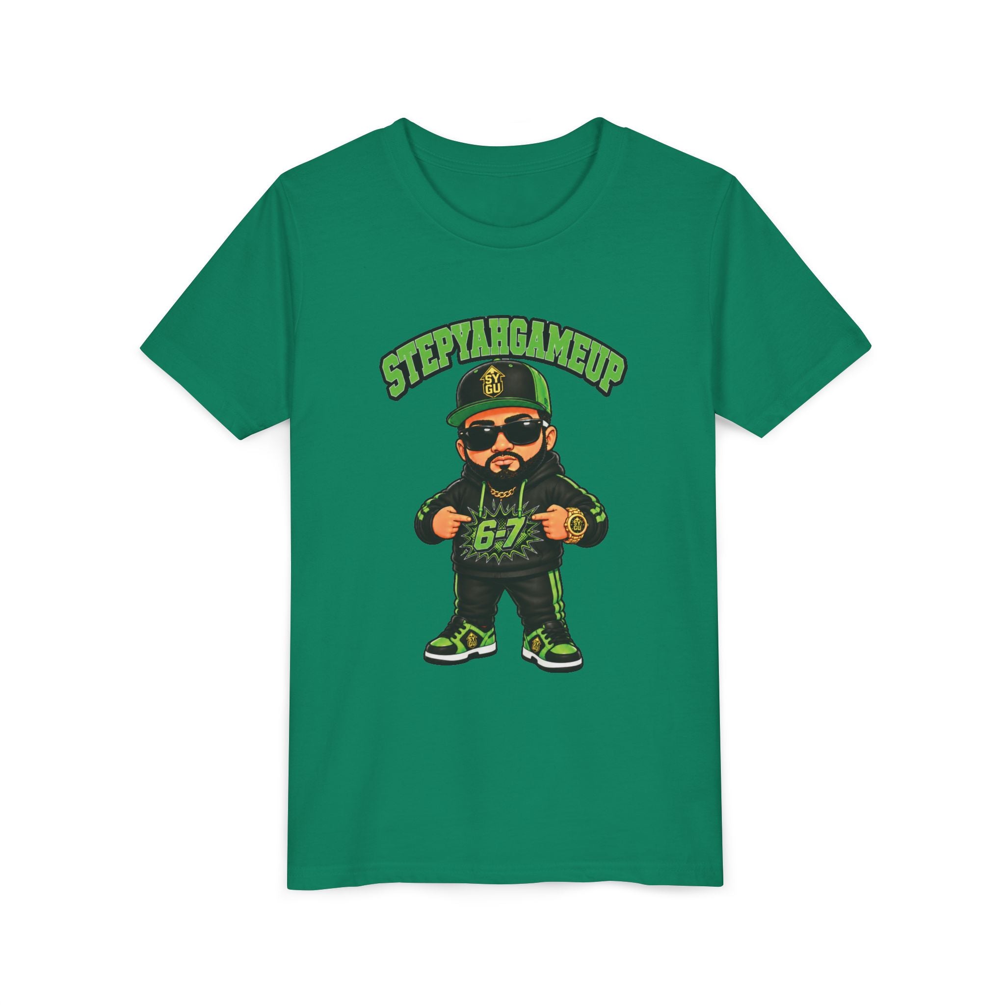 StepYahGameUp — Stumble Step Green Edition | Unisex Youth Tee