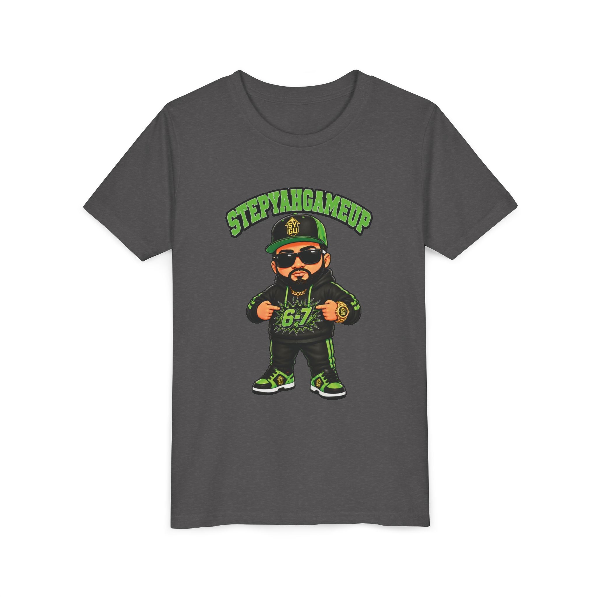 StepYahGameUp — Stumble Step Green Edition | Unisex Youth Tee