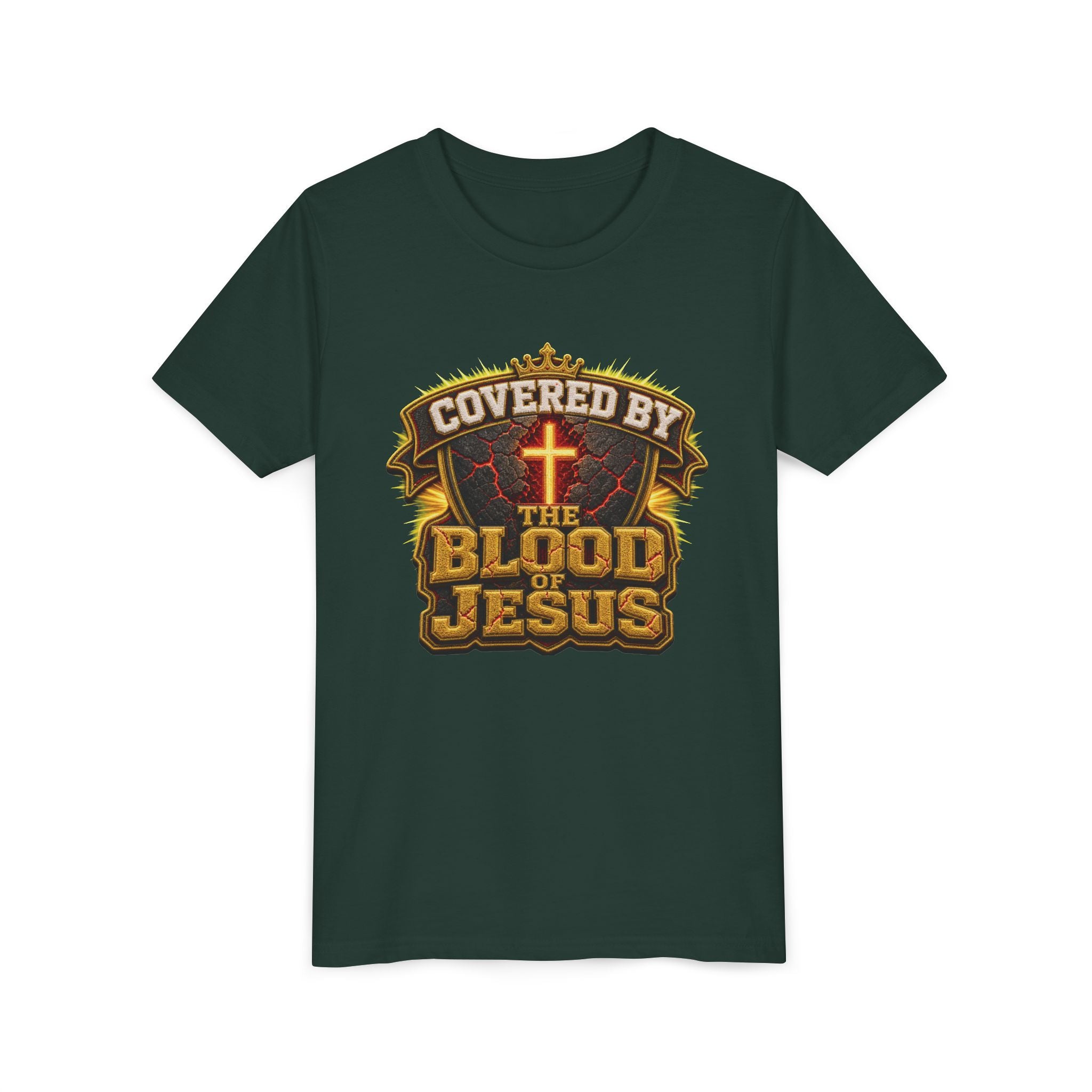 Walk By Faith ✝️ — Covered By The Blood Of Jesus | Unisex Youth Tee